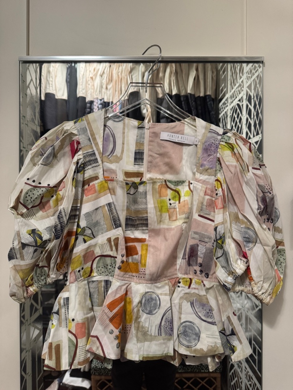 Zadie Blouse in Pastel Abstract Print